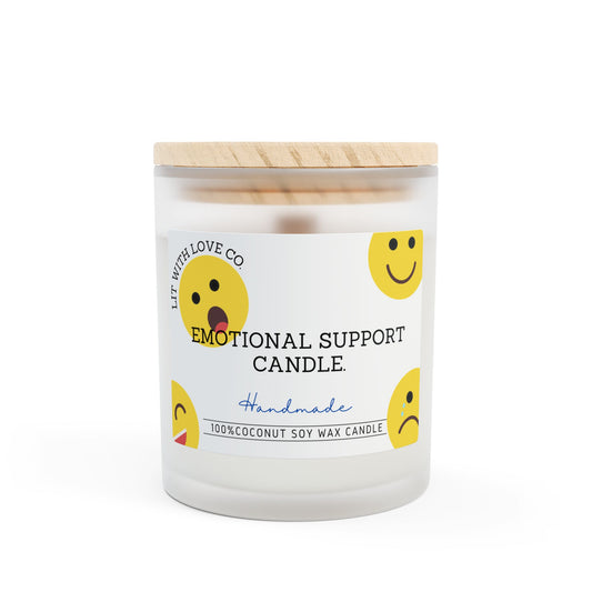 Emotional Support - Frosted Glass Candle, 11oz