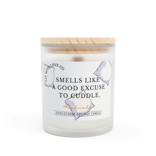 Excuse to Cuddle - Frosted Glass Candle, 11oz