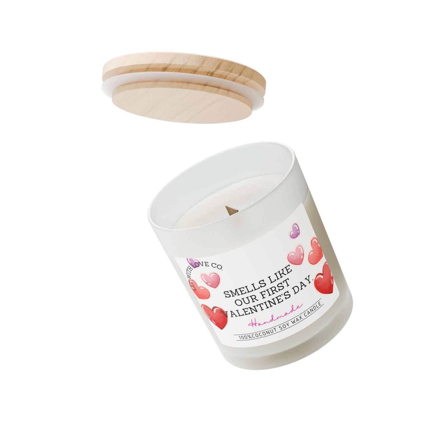 First Valentine's - Frosted Glass Candle, 11oz