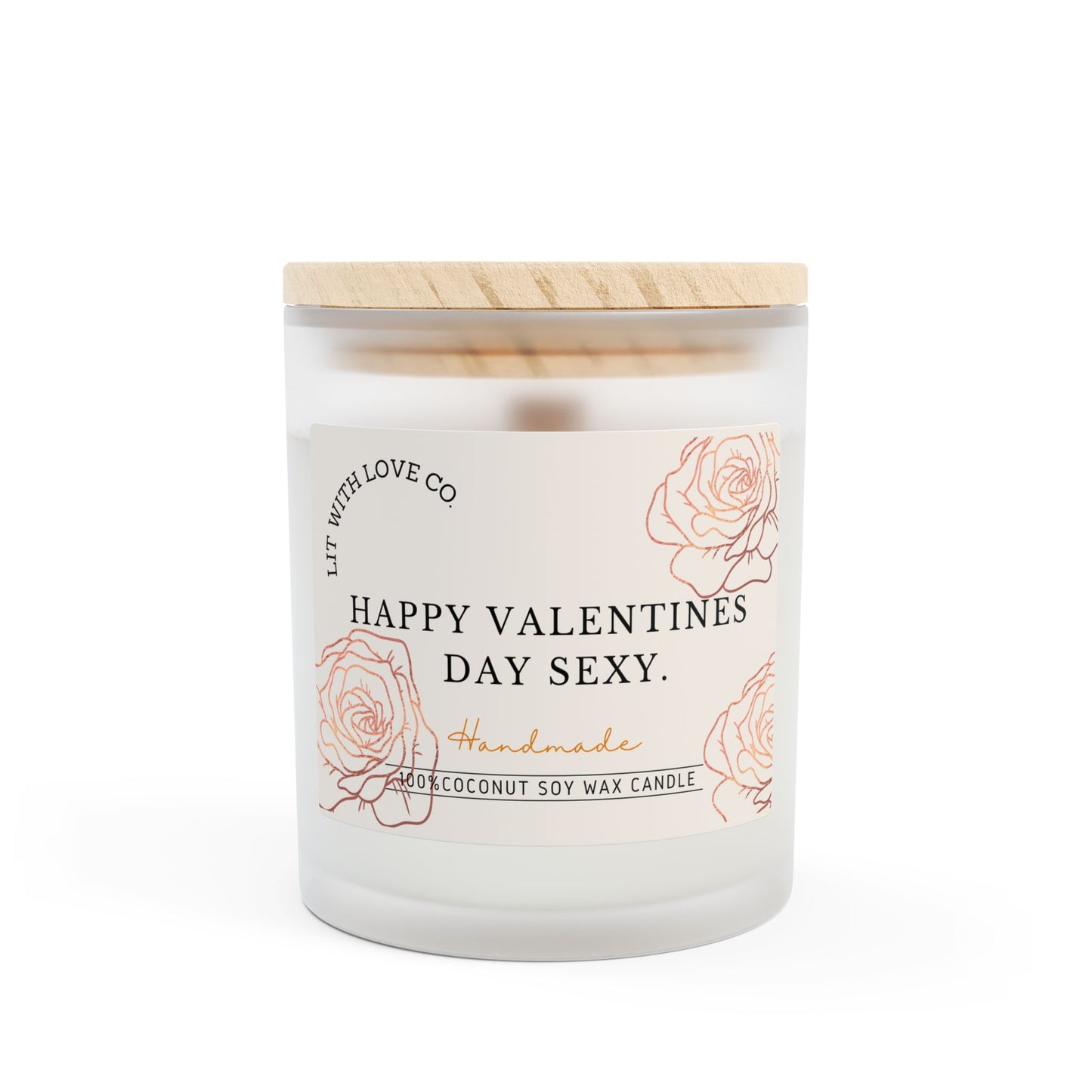 Valentines - Frosted Glass Candle, 11oz