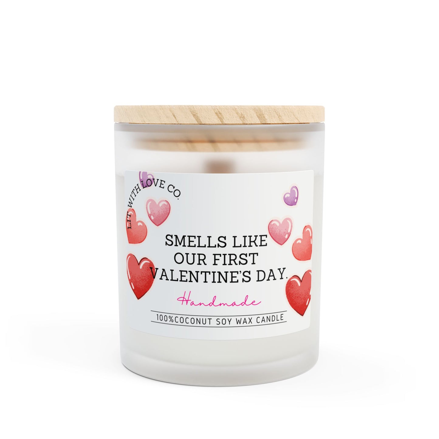 First Valentine's - Frosted Glass Candle, 11oz