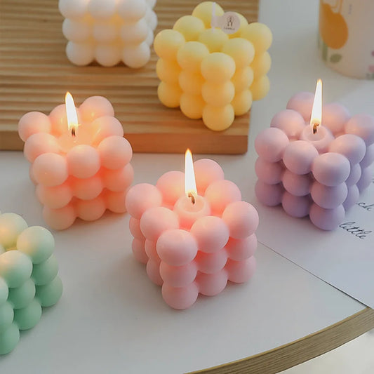 Bubble Cube Candle Handmade Soy Wax